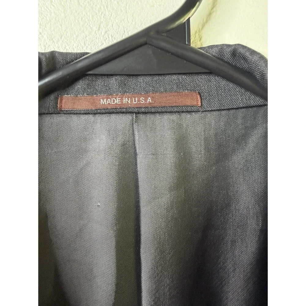Hickey Freeman Men's Suit Traveler 100% Worsted wool Gray 50L Made In USA
